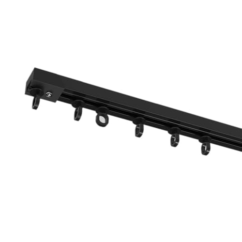 YPAPBHT Leise, stanzfreie Vorhangschiene, ultradünne Gleitschiene, Gebogene Schiene, Oben montiert, seitlich montiert, Selbstklebende Schiene, Riemenscheibe, Vorhangstange(80CM,Top Mount) von YPAPBHT
