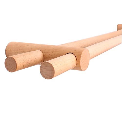 YPAPBHT Log Farbe Römische Stange Vorhang Stange Einzel Und Doppel Stange Optional Massivholz Schiene Metall Halterung Perforierte Top Installation Feste(260CM,Double Pole) von YPAPBHT