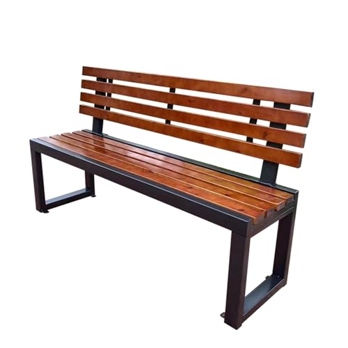 YPAPBHT Massivholz-Rückenlehne Freizeitbank Outdoor Massivholz Lange Bank Park Square Outdoor Ruhebank Hohe Tragfähigkeit(150cm) von YPAPBHT