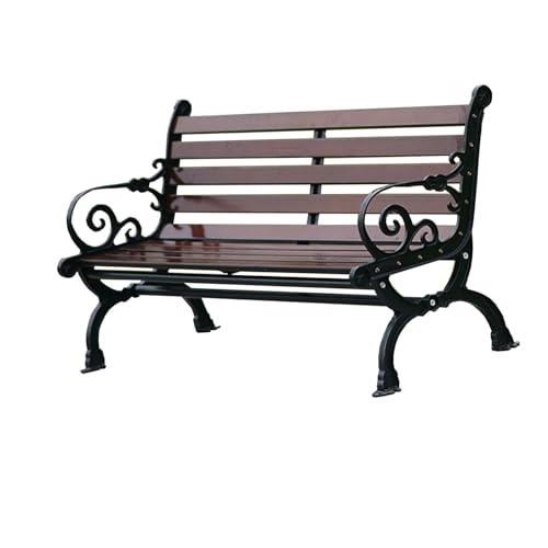 YPAPBHT Outdoor Bank Park Stuhl Massivholz Garten Freizeit Sitz Mit Rückenlehne Lange Stuhl Anti-rissbildung Und rostfrei(Brown,120cm) von YPAPBHT