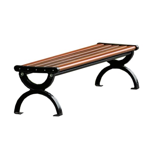 YPAPBHT Outdoor Bank Walnuss Zinklegierung Sitz Garten Eigentum Freizeit Sitz Balkon Terrasse Lange Stuhl(120CMx40CM) von YPAPBHT