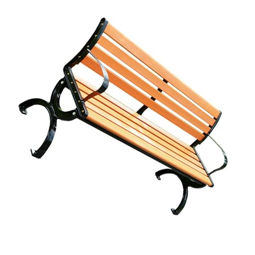 YPAPBHT Outdoor-Langstuhl, wasserdicht, Kunststoff, Holz, öffentliche Ruhebank mit Rückenlehne, Parkstuhl, malerischer Bereich, Wartestuhl(120cm) von YPAPBHT