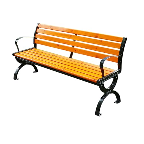 YPAPBHT Outdoor Massivholz Bank Bank Garten Rückenlehne Stuhl Park rostfrei Holzstuhl(150cm) von YPAPBHT