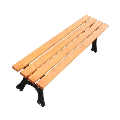 YPAPBHT Outdoor Massivholz Eisen Bank Honig Farbe Doppel Freizeit Stuhl Open Air Balkon Garten Park Terrasse Stuhl(150cm) von YPAPBHT