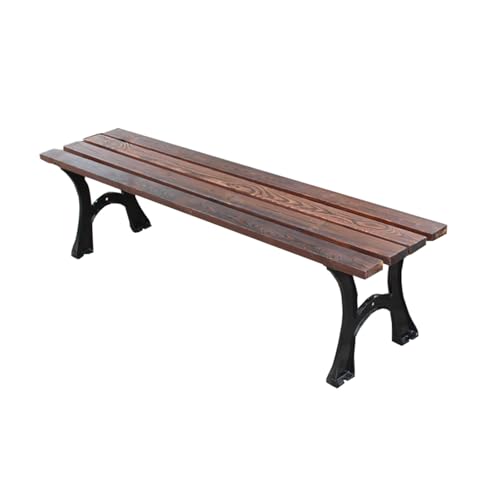 YPAPBHT Outdoor Massivholz Gusseisen Doppelstuhl Open Air Balkon Freizeit Bank Garten Hof Eisen Park Stuhl(150cm) von YPAPBHT