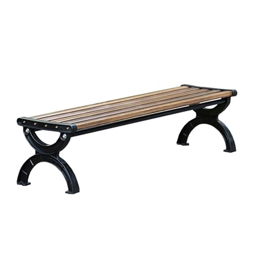 YPAPBHT Quadratischer Hocker aus Kohlefasermaterial for den Innenhof, Nussbaumfarbe, Rückenlehne, Sitz, Freizeitbank im Freien, langlebig(120cm) von YPAPBHT