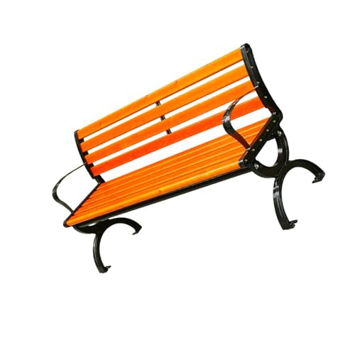 YPAPBHT Robuste Bank aus dickem Massivholz for den Außenbereich, for den Innenhof, Garten, Freizeit-Rückenlehne, Balkon, rostfreie Holzbank(150cm) von YPAPBHT