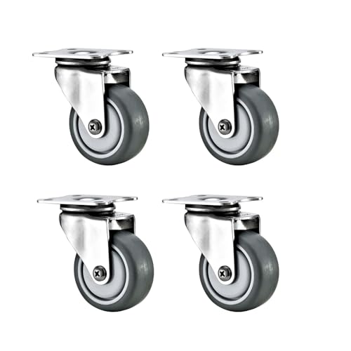 YPAPBHT Rostfreie und verschleißfeste 304 Edelstahl-Rolle mit TPR-Rahloberfläche, Universalrad, 3,8 cm (1,5 Zoll), Universalrad) von YPAPBHT