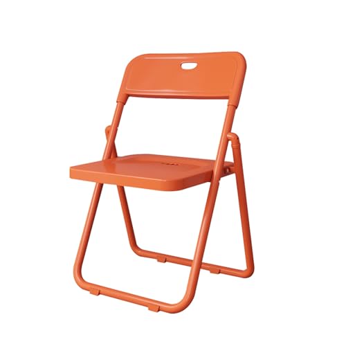 YPAPBHT Stuhl mit Kunststoffrückenlehne, Hocker for Bürotrainings, Klappbarer Esszimmerhocker, Freizeitstuhl for den Außenbereich, Hohe Tragfähigkeit(Orange) von YPAPBHT