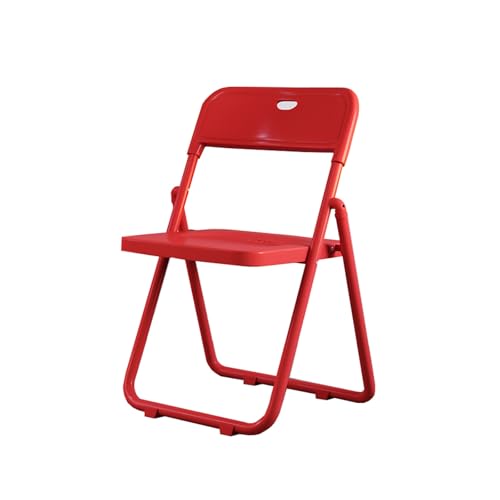 YPAPBHT Stuhl mit Kunststoffrückenlehne, Hocker for Bürotrainings, Klappbarer Esszimmerhocker, Freizeitstuhl for den Außenbereich, Hohe Tragfähigkeit(Red) von YPAPBHT