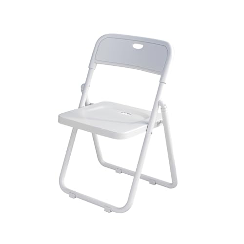 YPAPBHT Stuhl mit Kunststoffrückenlehne, Hocker for Bürotrainings, Klappbarer Esszimmerhocker, Freizeitstuhl for den Außenbereich, Hohe Tragfähigkeit(White) von YPAPBHT
