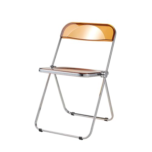 YPAPBHT Tragbarer, klappbarer Acrylstuhl mit farbenfroher, transparenter Rückenlehne, leicht zu verstauen, for den Innen- und Außenbereich geeignet(Brown) von YPAPBHT