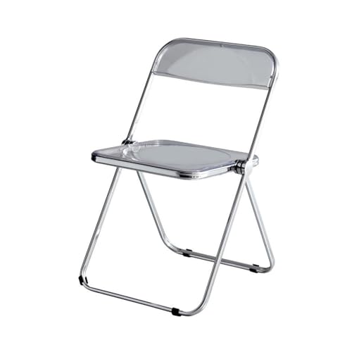 YPAPBHT Tragbarer, klappbarer Acrylstuhl mit farbenfroher, transparenter Rückenlehne, leicht zu verstauen, for den Innen- und Außenbereich geeignet(Gray) von YPAPBHT