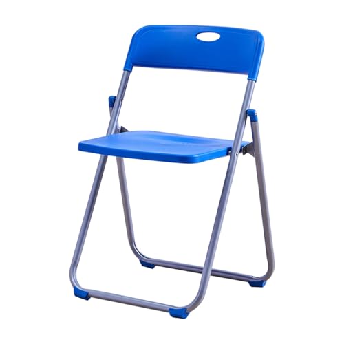 YPAPBHT Tragbarer Klappstuhl for das Home Office mit Rückenlehne, Konferenz- und Trainingsstuhl, Outdoor-Camping-Freizeitstuhl aus Kunststoff(Blue) von YPAPBHT