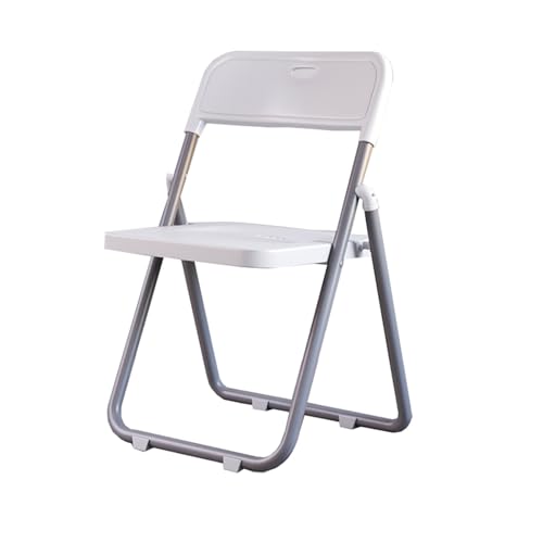 YPAPBHT Tragbarer Klappstuhl for das Home Office mit Rückenlehne, Konferenz- und Trainingsstuhl, Outdoor-Camping-Freizeitstuhl aus Kunststoff(White) von YPAPBHT