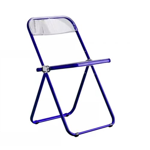 YPAPBHT Transparenter Acryl-Klappstuhl mit Chromrahmen, Faltbarer transparenter Stuhl, geeignet for das Wohnzimmer auf dem Balkon(Blue) von YPAPBHT