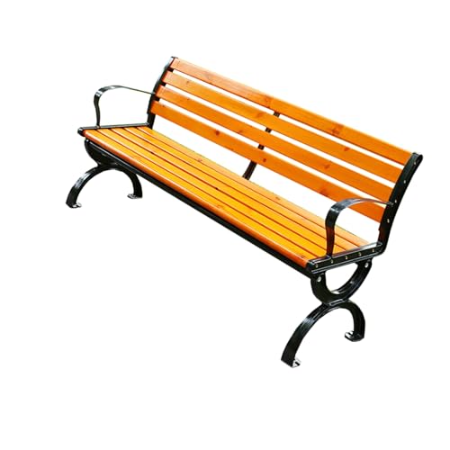 YPAPBHT Verdickte Anti-Holz-Parkbank, Outdoor-Massivholz-Rückenlehne, Freizeitstuhl, Gemeinschaftsgarten, Innenhof, Lange Bank(150cm) von YPAPBHT