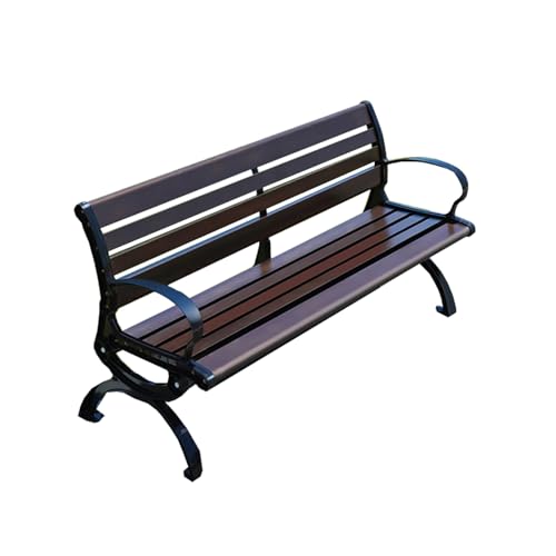 YPAPBHT Verdickte Parkbank aus Aluminiumlegierung for den Außenbereich, langlebig, rostfrei, Bank, bronzefarben, Garten-Rückenlehnenstuhl von YPAPBHT