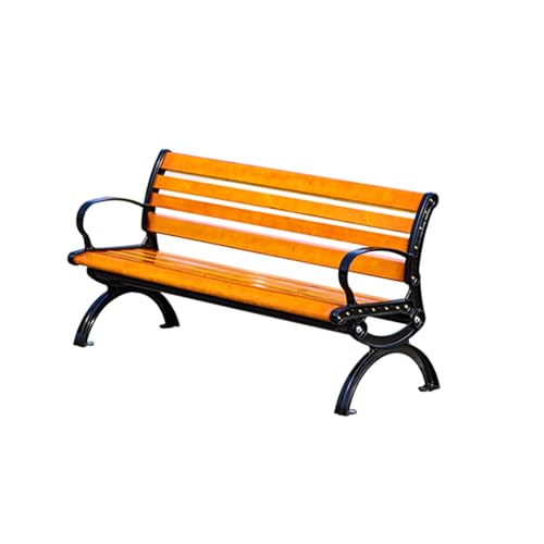 YPAPBHT Verdickte Parkbank aus Massivholz, for den Innenhof im Freien, Gemeinschafts-Freizeit-Rückenlehne, Sitzbank aus Massivholz im Freien, Lange Bank(150cm) von YPAPBHT