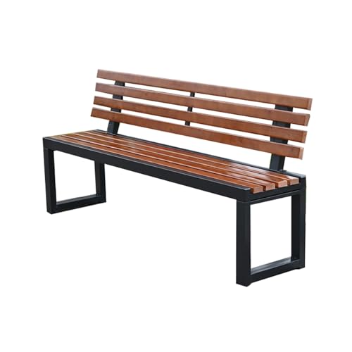 YPAPBHT Verdickte und verbreiterte Gartenbank, quadratischer Freizeitstuhl aus Kunststoff und Holz, Lange Bank for drinnen und draußen, rostfrei und langlebig(120cm) von YPAPBHT