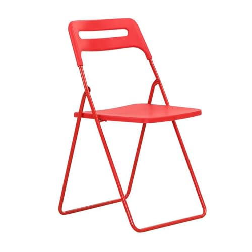 YPAPBHT Verdickter, verstärkter Kunststoffstuhl, Leichter Klappstuhl for den Haushalt, Balkon, Arbeitszimmer, Ersatz-Esszimmerstuhl(Red) von YPAPBHT