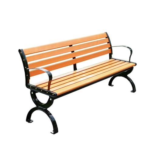 YPAPBHT Verdickter Kunststoff Holz Parkbank Outdoor Rostfreier Stuhl mit Langer Rückenlehne Gemeinschaftseigentum Gartenstuhl(150cm) von YPAPBHT