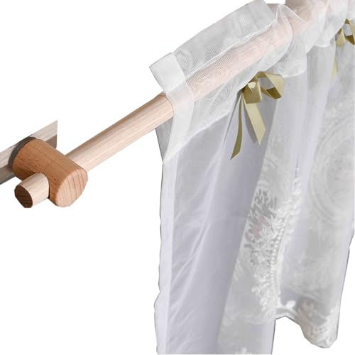YPAPBHT Verdicktes Massivholz, ungelochte Teleskopstange, Kurze Gardinenstange, halbe Gardinenstange, Starke Tragfähigkeit, verstellbare Länge(130CM) von YPAPBHT
