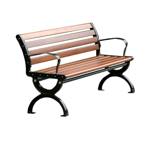 YPAPBHT Walnussfarbene, rostbeständige Gartenbank aus Zinklegierung for Balkon und Garten, mit Rückenlehne, geeignet for Terrassen.(150CMx40CM) von YPAPBHT