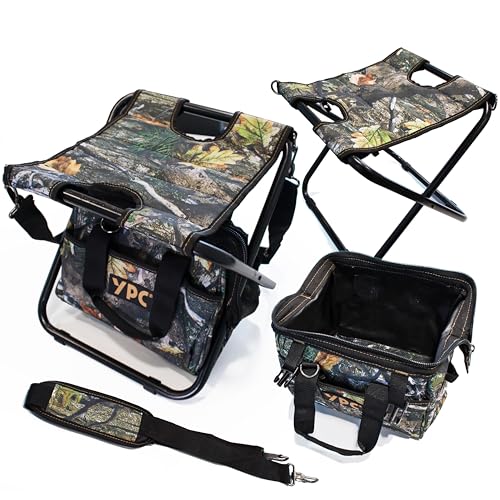 YPC Hunter Klapphocker Set mit Tragetasche – 33x32x30cm – 100kg Tragkraft, Hocker für Angelzubehör, Camping und Outdoor Ausrüstung, Klappstuhl, Klapphocker faltbar, Campingstuhl faltbar, Falthocker von YPC