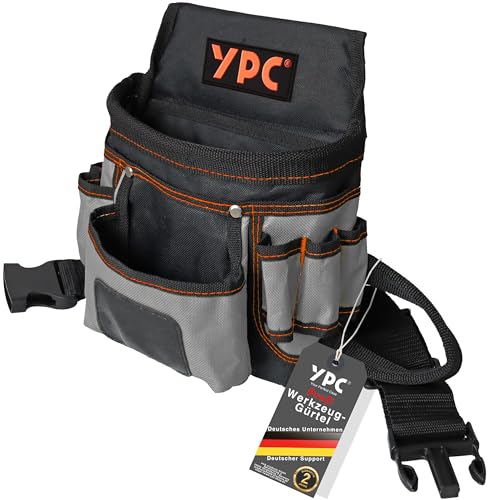 YPC Presto Werkzeug Gürteltasche XL – Werkzeuggürtel, Arbeitsgürtel, wasserfeste Werkzeugtasche mit Hammerschlaufe, reißfester Nylongürtel, 12 Taschen, Grau-Schwarz, 27x21x13cm – 5 kg Tragkraft YPC Presto Werkzeug Gürteltasche XL – Werkzeuggürtel, Arbeitsgürtel, wasserfeste Werkzeugtasche mit Hammerschlaufe, reißfester Nylongürtel, 12 Taschen, Grau-Schwarz, 27x21x13cm – 5 kg Tragkraft von YPC