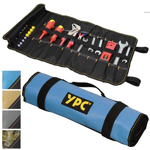 YPC VarioRoll XL – 56x34cm, 20 Steckfächer und 15 Schlaufen, Werkzeugtasche rollbar, Messertasche, Werkzeug Rolltasche, Werkzeugrolle, Maulschlüssel Tasche leer von YPC