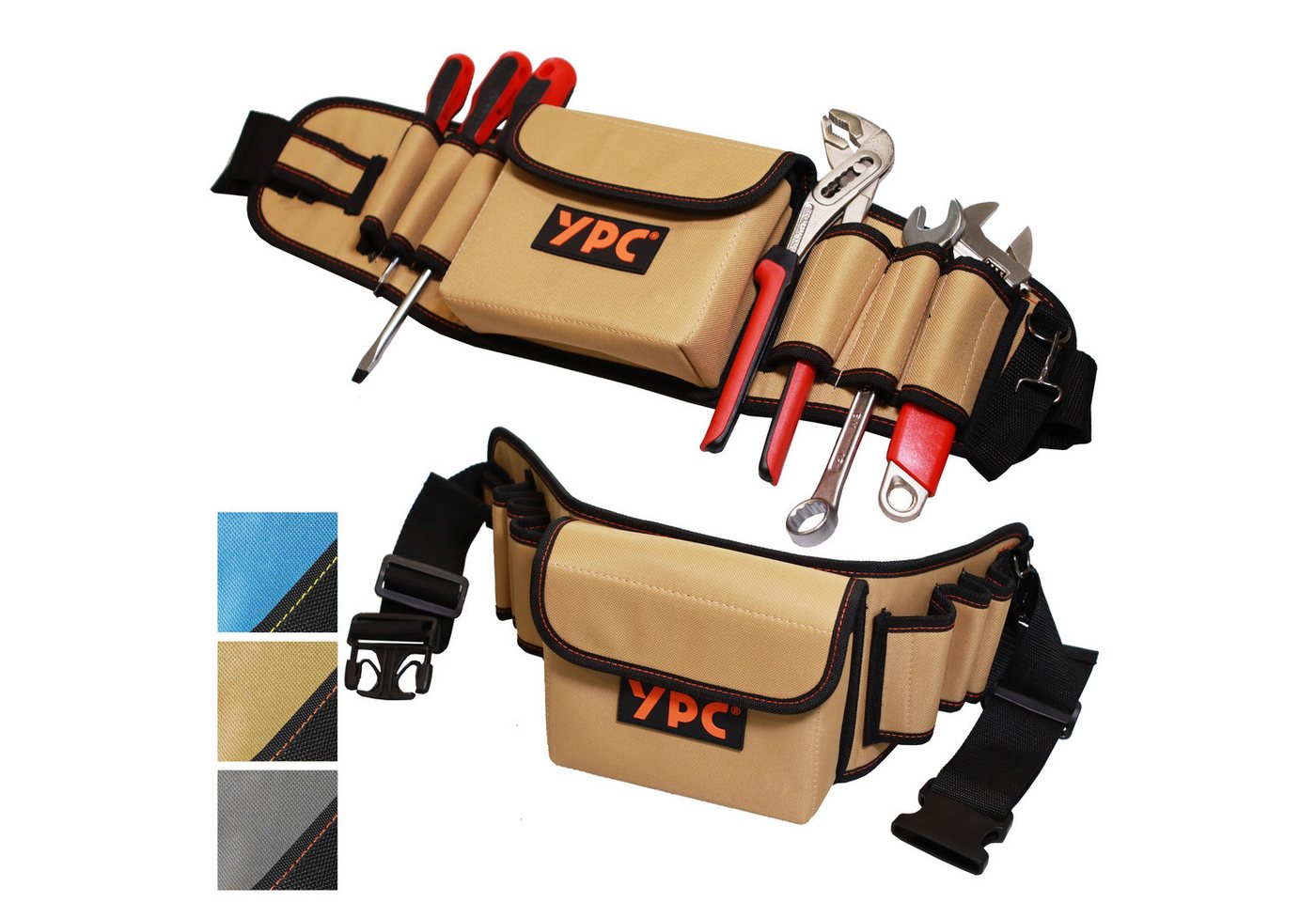 YPC Werkzeugtasche ProBelt" Werkzeuggürtel 58x16cm, 130cm gesamt, reißfest, robust, wasserabweisend, praktisch, modern" von YPC