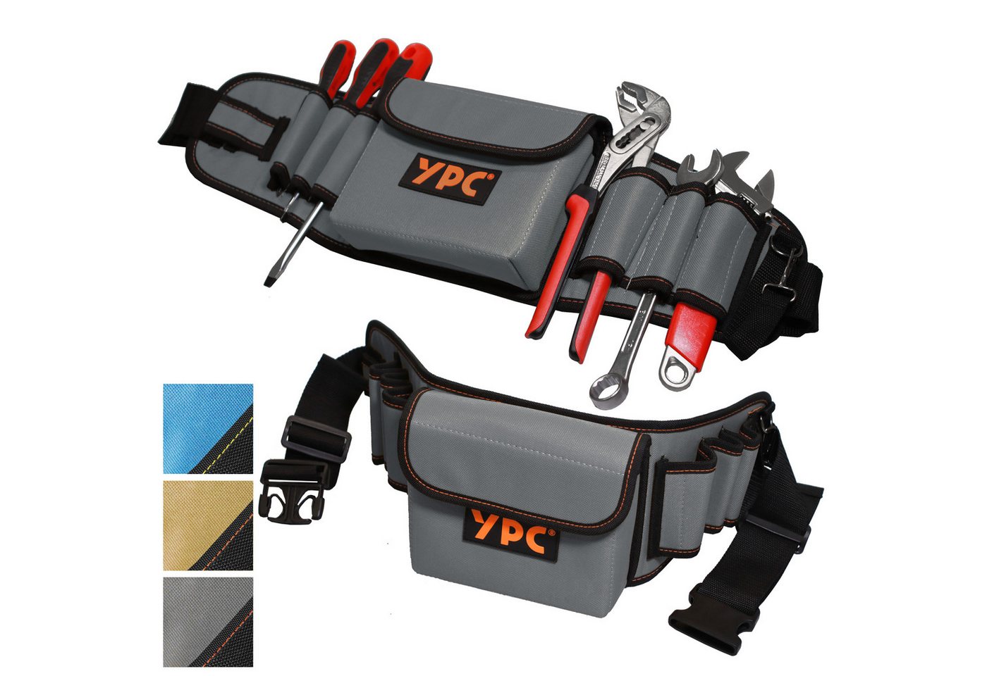 YPC Werkzeugtasche ProBelt" Werkzeuggürtel 58x16cm, 130cm gesamt, reißfest, robust, wasserabweisend, praktisch, modern" von YPC