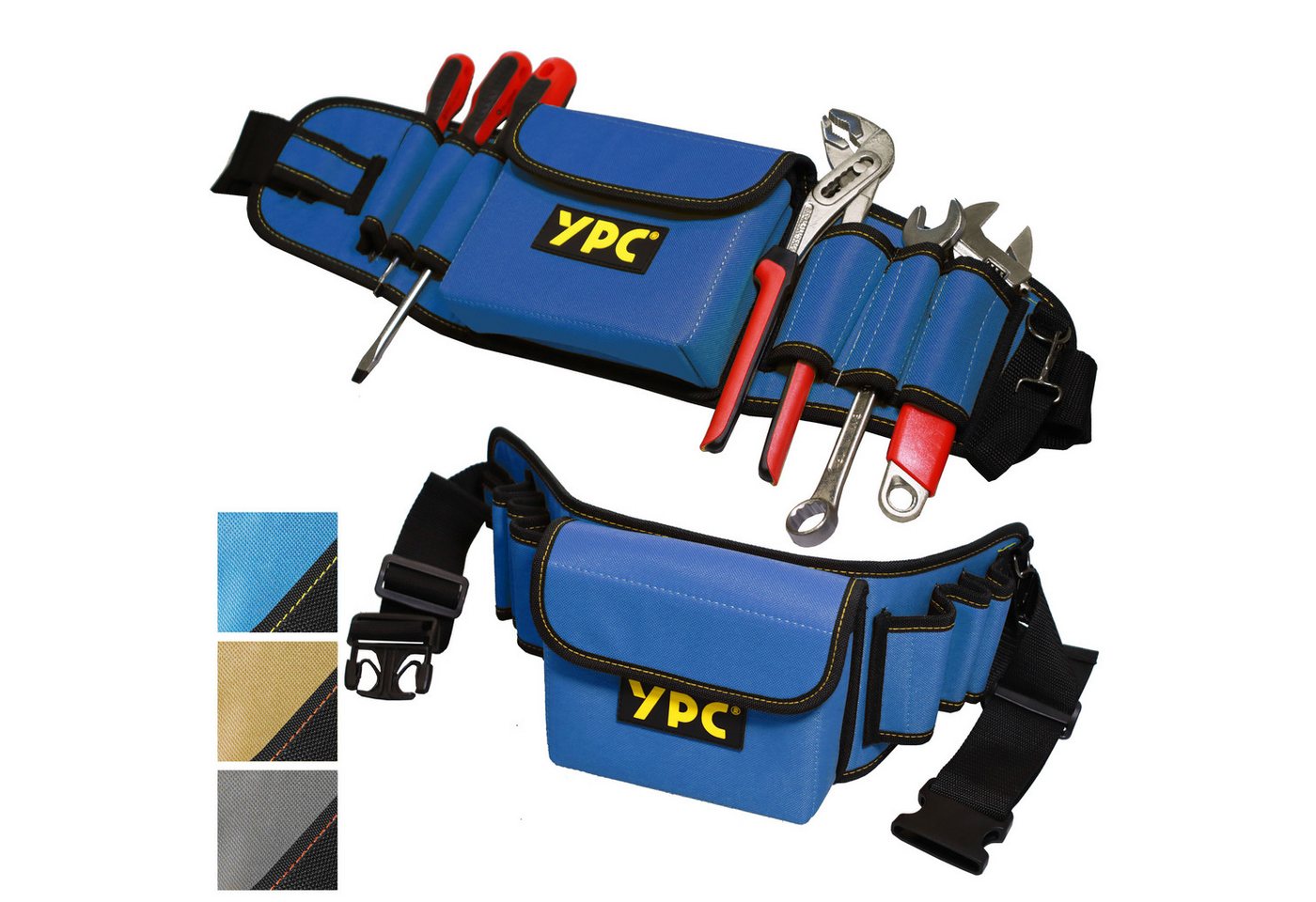 YPC Werkzeugtasche ProBelt" Werkzeuggürtel 58x16cm, 130cm gesamt, reißfest, robust, wasserabweisend, praktisch, modern" von YPC