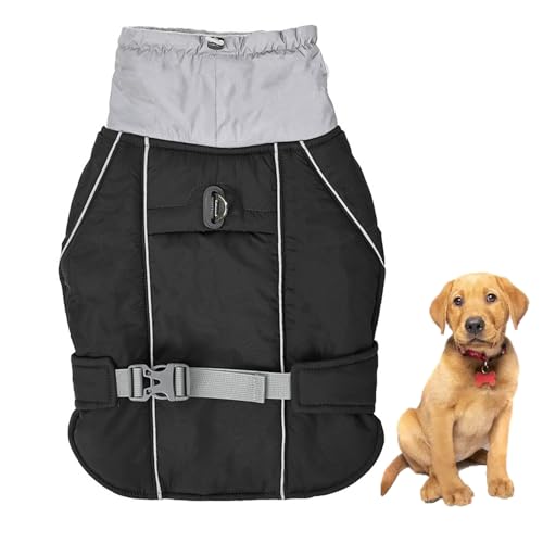Warmer Wintermantel Für Hunde, Wintermantel Für Hunde Mit Integriertem Geschirr, Reflektierende Haustierjacke Mit Fleecefutter, Rollkragenjacke Für Haustiere, Wasserdichte Hundemäntel,Schwarz,L Warmer Wintermantel Für Hunde, Wintermantel Für Hunde Mit Integriertem Geschirr, Reflektierende Haustierjacke Mit Fleecefutter, Rollkragenjacke Für Haustiere, Wasserdichte Hundemäntel,Schwarz,L von YPDOPORA