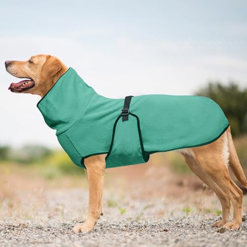 YPDOPORA Hundekleidung Für Den Winter, Warmer, Wattierter Mantel, Kuschelige Rollkragenjacke Für Hunde, Größe M, Bequemer, Weicher Haustiermantel Mit Verstellbarem Bauchgurt Für Spaziergänge,Blau,5XL von YPDOPORA