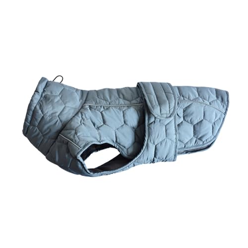 YPDOPORA Hundemäntel Für Große Hunde, Wasserdicht, Für Den Winter, Reflektierender Schneeanzug Mit Fleecefutter Und Wasserdichter Schicht, Verstellbare Reflektierende Jacke,Grau,S von YPDOPORA