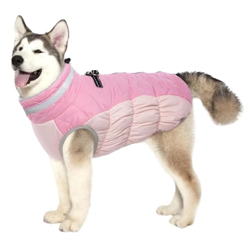 YPDOPORA Hundemäntel Für Mittelgroße Hunde, Mit Fleece Gefütterte Winterjacke Für Haustiere, Reflektierende Rollkragen-Wintermäntel Für Hunde Mit Integriertem Geschirr Für Hunde,Rosa,2XL YPDOPORA Hundemäntel Für Mittelgroße Hunde, Mit Fleece Gefütterte Winterjacke Für Haustiere, Reflektierende Rollkragen-Wintermäntel Für Hunde Mit Integriertem Geschirr Für Hunde,Rosa,2XL von YPDOPORA
