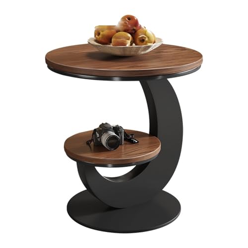 YPDOPORA Mitteltisch Für Modernes Wohnzimmer, Couchtische Aus Holz Mit Stauraum, Ovaler Couchtisch Mit Schublade Und Ablage, Akzenttische Für Wohnzimmer, Büro,Braun,50 * 50cm von YPDOPORA