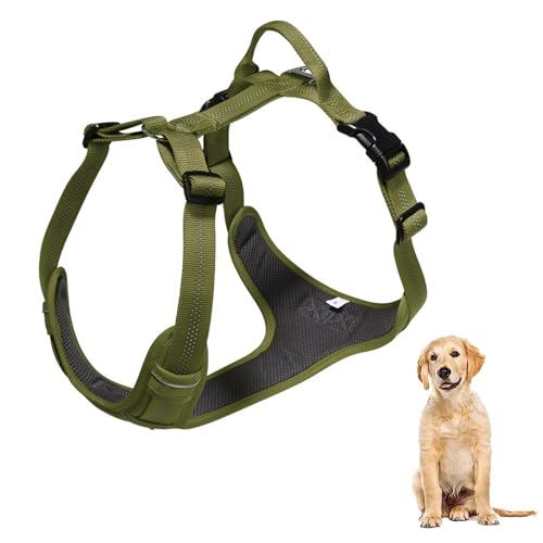 YPDOPORA No Pull Hundegeschirr, Reflektierendes Verstellbares Hundewestengeschirr Mit Griff, Ausbruchsicher, Einfach Anzulegendes Hundegeschirr Aus Weichem Netzgewebe Für Hunde,D,L von YPDOPORA