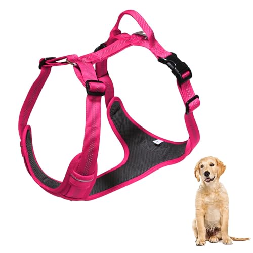 YPDOPORA No Pull Hundegeschirr, Reflektierendes Verstellbares Hundewestengeschirr Mit Griff, Ausbruchsicher, Einfach Anzulegendes Hundegeschirr Aus Weichem Netzgewebe Für Hunde,F,M von YPDOPORA