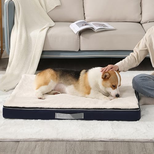 YPDOPORA Orthopädisches Hundebett Aus Schaumstoff, Dickes Memory-Schaum-Hundebett in Eierkartonform, Hundebett Aus Memory-Schaum Mit Abnehmbarem, Waschbarem Bezug Und Rutschfester Unterseite,Weiß,L YPDOPORA Orthopädisches Hundebett Aus Schaumstoff, Dickes Memory-Schaum-Hundebett in Eierkartonform, Hundebett Aus Memory-Schaum Mit Abnehmbarem, Waschbarem Bezug Und Rutschfester Unterseite,Weiß,L von YPDOPORA