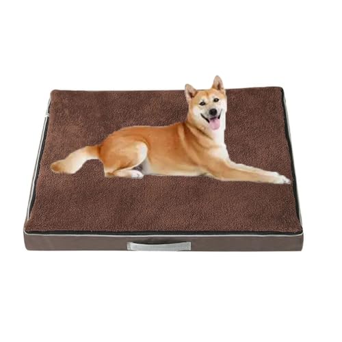 YPDOPORA Orthopädisches Hundebett Groß, Eierkarton-Schaumstoff Für Hundebett, Hundebetten Mittelgroßer Hunde, Abnehmbarer, Waschbarer Bezug, Hundebox-Unterlage Mit Rutschfester Unterseite,Braun,XL von YPDOPORA
