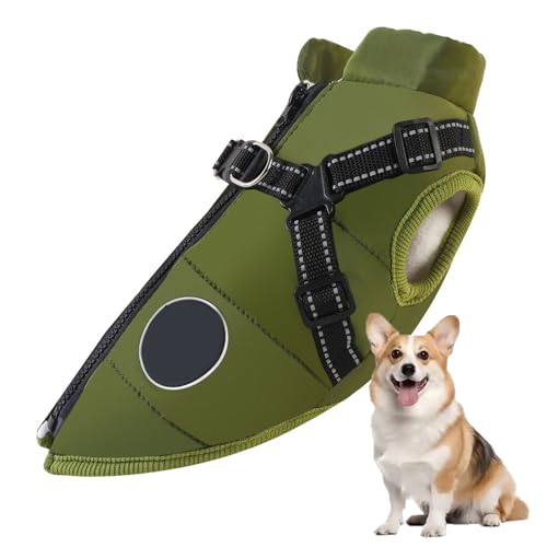 YPDOPORA Pufferjacke Für Hunde Im Winter, Dicke, Warme, Reflektierende Hundejacke, wasserdichte, Winddichte Hundemäntel Für Kleine Haustiere Mit Geschirr, D-Ring,Grün,2XL YPDOPORA Pufferjacke Für Hunde Im Winter, Dicke, Warme, Reflektierende Hundejacke, wasserdichte, Winddichte Hundemäntel Für Kleine Haustiere Mit Geschirr, D-Ring,Grün,2XL von YPDOPORA