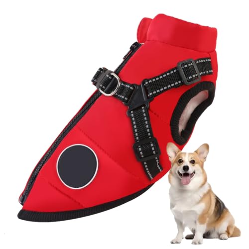 YPDOPORA Pufferjacke Für Hunde Im Winter, Dicke, Warme, Reflektierende Hundejacke, wasserdichte, Winddichte Hundemäntel Für Kleine Haustiere Mit Geschirr, D-Ring,Rot,L YPDOPORA Pufferjacke Für Hunde Im Winter, Dicke, Warme, Reflektierende Hundejacke, wasserdichte, Winddichte Hundemäntel Für Kleine Haustiere Mit Geschirr, D-Ring,Rot,L von YPDOPORA