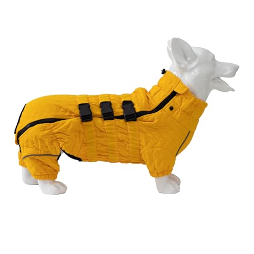 YPDOPORA Warmer Wintermantel Für Kleine Hunde, Kuschelige Rollkragenjacke Für Hunde, Mittelgroß, Winddichter, Wasserdichter, Reflektierender Hundemantel, Pufferjacke Mit Beinen Für Hunde,Gelb,2XL YPDOPORA Warmer Wintermantel Für Kleine Hunde, Kuschelige Rollkragenjacke Für Hunde, Mittelgroß, Winddichter, Wasserdichter, Reflektierender Hundemantel, Pufferjacke Mit Beinen Für Hunde,Gelb,2XL von YPDOPORA