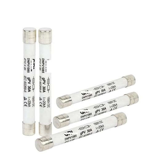 YPEZASDLW Sicherung DC 1500 V Solar flink Keramik gPV Sicherungseinsatz DNPV1085 10 x 85 gG Ausschnitt 2 A 4 A 6 A 8 A 10 A 16 A 20 A 25 A(6 Years) von YPEZASDLW