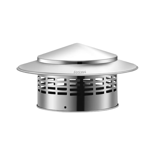 YPIOUREN Runde Kaminkappe, Edelstahl-Kaminkappe, Kaminkappe Herdabluftrohr, Kamin Herdabluftrohr Edelstahl-Abluftkappe außen, Ofenrohr-Kaminkappe，universalhaube kaminaufsatz(7.8"*5.7") von YPIOUREN