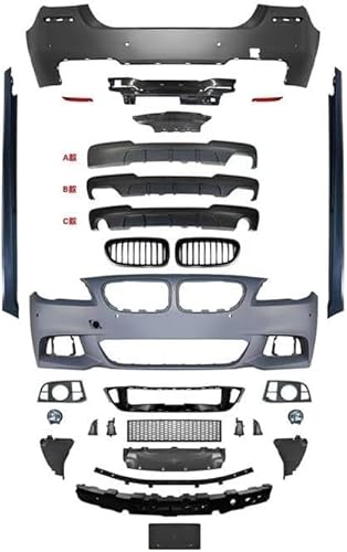 YPJHMXQXQ ABS-Heckdiffusor-Set für BMW 5 Series F10F18 MT 2012-2014/2015-2017,einstellbar, mattiert – stabilität & luftströmung – moderner Design, B-2014-2017 von YPJHMXQXQ