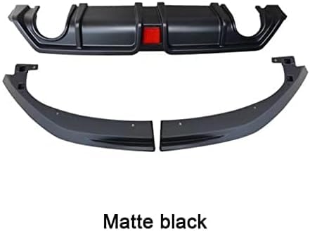 YPJHMXQXQ ABS-Heckdiffusor-Set für Civic 10th Sedan 2016 2017 2018 W/Light,einstellbar, mattiert – stabilität & luftströmung – moderner Design,A-Matte Black von YPJHMXQXQ